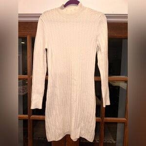 EUC Abercrombie &‎ Fitch Cream Cable Knit Mock Neck Dress Size Large